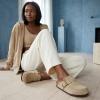 image:imageCUSHIONAIRE Canoe Genuine Suede Clogs for Women Footwear with Moc Toe Design  Casual Slip On Womens ShoesBeige