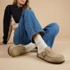 image:imageCUSHIONAIRE Canoe Genuine Suede Clogs for Women Footwear with Moc Toe Design  Casual Slip On Womens ShoesBeige