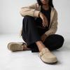 image:imageCUSHIONAIRE Canoe Genuine Suede Clogs for Women Footwear with Moc Toe Design  Casual Slip On Womens ShoesBeige