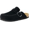 image:imageCUSHIONAIRE Canoe Genuine Suede Clogs for Women Footwear with Moc Toe Design  Casual Slip On Womens ShoesBlack