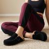 image:imageCUSHIONAIRE Canoe Genuine Suede Clogs for Women Footwear with Moc Toe Design  Casual Slip On Womens ShoesBlack