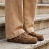 image:imageCUSHIONAIRE Canoe Genuine Suede Clogs for Women Footwear with Moc Toe Design  Casual Slip On Womens ShoesBrown