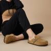 image:imageCUSHIONAIRE Canoe Genuine Suede Clogs for Women Footwear with Moc Toe Design  Casual Slip On Womens ShoesCamel