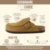 image:imageCUSHIONAIRE Canoe Genuine Suede Clogs for Women Footwear with Moc Toe Design  Casual Slip On Womens ShoesCamel