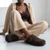 image:imageCUSHIONAIRE Canoe Genuine Suede Clogs for Women Footwear with Moc Toe Design  Casual Slip On Womens ShoesDark Brown