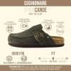 image:imageCUSHIONAIRE Canoe Genuine Suede Clogs for Women Footwear with Moc Toe Design  Casual Slip On Womens ShoesKhaki