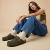 image:imageCUSHIONAIRE Canoe Genuine Suede Clogs for Women Footwear with Moc Toe Design  Casual Slip On Womens ShoesKhaki