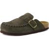 image:imageCUSHIONAIRE Canoe Genuine Suede Clogs for Women Footwear with Moc Toe Design  Casual Slip On Womens ShoesKhaki