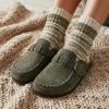 image:imageCUSHIONAIRE Canoe Genuine Suede Clogs for Women Footwear with Moc Toe Design  Casual Slip On Womens ShoesKhaki