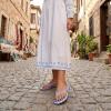 image:imageCUSHIONAIRE Cruise Lightweight Womens Flip Flops Comfortable Beach Sandals for Women with Cushioned Footbed amp Flexible Slip On DesignBlue White