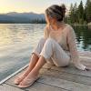 image:imageCUSHIONAIRE Cruise Lightweight Womens Flip Flops Comfortable Beach Sandals for Women with Cushioned Footbed amp Flexible Slip On DesignNude Smooth