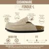 image:imageCUSHIONAIRE Fondu Genuine Leather Mule Clogs for Women Comfortable Slip On Womens Shoes with Penny Strap Accent and Memory Foam FootbedBiscuit