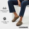 image:imageCUSHIONAIRE Fondu Genuine Leather Mule Clogs for Women Comfortable Slip On Womens Shoes with Penny Strap Accent and Memory Foam FootbedTaupe