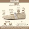 image:imageCUSHIONAIRE Gabby Woven Mary Jane Ballet Flats for Women Comfortable Dressy Flat Shoes with Adjustable GoldTone Buckle and Memory Foam CushioningBeige