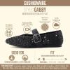 image:imageCUSHIONAIRE Gabby Woven Mary Jane Ballet Flats for Women Comfortable Dressy Flat Shoes with Adjustable GoldTone Buckle and Memory Foam CushioningBlack