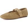 image:imageCUSHIONAIRE Gabby Woven Mary Jane Ballet Flats for Women Comfortable Dressy Flat Shoes with Adjustable GoldTone Buckle and Memory Foam CushioningBrown