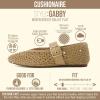 image:imageCUSHIONAIRE Gabby Woven Mary Jane Ballet Flats for Women Comfortable Dressy Flat Shoes with Adjustable GoldTone Buckle and Memory Foam CushioningBrown