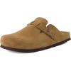 image:imageCUSHIONAIRE Haze Genuine Suede Leather Mens Clogs  Comfortable Slip On Potato Shoes for Men with Adjustable BuckleBrown