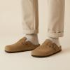 image:imageCUSHIONAIRE Haze Genuine Suede Leather Mens Clogs  Comfortable Slip On Potato Shoes for Men with Adjustable BuckleBrown