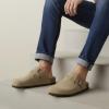 image:imageCUSHIONAIRE Haze Genuine Suede Leather Mens Clogs  Comfortable Slip On Potato Shoes for Men with Adjustable BuckleTaupe