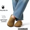 image:imageCUSHIONAIRE Heath Genuine Suede Leather Mens Clogs with Memory Foam Comfort Easy Slip On Slides for MenBrown
