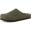 image:imageCUSHIONAIRE Heath Genuine Suede Leather Mens Clogs with Memory Foam Comfort Easy Slip On Slides for MenOlive