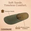 image:imageCUSHIONAIRE Heath Genuine Suede Leather Mens Clogs with Memory Foam Comfort Easy Slip On Slides for MenOlive
