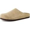 image:imageCUSHIONAIRE Heath Genuine Suede Leather Mens Clogs with Memory Foam Comfort Easy Slip On Slides for MenTaupe