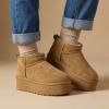 image:imageCUSHIONAIRE Hippy Womens Platform Ankle Boots  Genuine Suede Faux Fur Lining Cozy Winter SlipOn Design Comfortable Footwear with Wide Widths AvailableChestnut