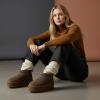 image:imageCUSHIONAIRE Hippy Womens Platform Ankle Boots  Genuine Suede Faux Fur Lining Cozy Winter SlipOn Design Comfortable Footwear with Wide Widths AvailableTaupe