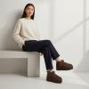 image:imageCUSHIONAIRE Hippy Womens Platform Ankle Boots  Genuine Suede Faux Fur Lining Cozy Winter SlipOn Design Comfortable Footwear with Wide Widths AvailableChocolate