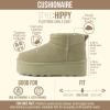 image:imageCUSHIONAIRE Hippy Womens Platform Ankle Boots  Genuine Suede Faux Fur Lining Cozy Winter SlipOn Design Comfortable Footwear with Wide Widths AvailableKhaki
