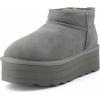 image:imageCUSHIONAIRE Hippy Womens Platform Ankle Boots  Genuine Suede Faux Fur Lining Cozy Winter SlipOn Design Comfortable Footwear with Wide Widths AvailableGrey