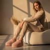 image:imageCUSHIONAIRE Hippy Womens Platform Ankle Boots  Genuine Suede Faux Fur Lining Cozy Winter SlipOn Design Comfortable Footwear with Wide Widths AvailablePink