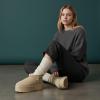 image:imageCUSHIONAIRE Hippy Womens Platform Ankle Boots  Genuine Suede Faux Fur Lining Cozy Winter SlipOn Design Comfortable Footwear with Wide Widths AvailableSand