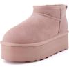 image:imageCUSHIONAIRE Hippy Womens Platform Ankle Boots  Genuine Suede Faux Fur Lining Cozy Winter SlipOn Design Comfortable Footwear with Wide Widths AvailablePink