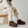 image:imageCUSHIONAIRE Hippy Womens Platform Ankle Boots  Genuine Suede Faux Fur Lining Cozy Winter SlipOn Design Comfortable Footwear with Wide Widths AvailableChocolate