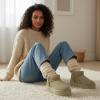 image:imageCUSHIONAIRE Hippy Womens Platform Ankle Boots  Genuine Suede Faux Fur Lining Cozy Winter SlipOn Design Comfortable Footwear with Wide Widths AvailableKhaki