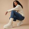 image:imageCUSHIONAIRE Hippy Womens Platform Ankle Boots  Genuine Suede Faux Fur Lining Cozy Winter SlipOn Design Comfortable Footwear with Wide Widths AvailableOffwhite