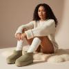 image:imageCUSHIONAIRE Hippy Womens Platform Ankle Boots  Genuine Suede Faux Fur Lining Cozy Winter SlipOn Design Comfortable Footwear with Wide Widths AvailableKhaki
