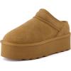 image:imageCUSHIONAIRE Huggy2 Platform Slippers for Women Cozy Genuine Suede SlipOn Ankle Boots for Indoor Outdoor Wear Womens SlippersChestnut