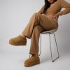 image:imageCUSHIONAIRE Huggy2 Platform Slippers for Women Cozy Genuine Suede SlipOn Ankle Boots for Indoor Outdoor Wear Womens SlippersChestnut