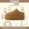 image:imageCUSHIONAIRE Huggy2 Platform Slippers for Women Cozy Genuine Suede SlipOn Ankle Boots for Indoor Outdoor Wear Womens SlippersChestnut