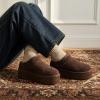 image:imageCUSHIONAIRE Huggy2 Platform Slippers for Women Cozy Genuine Suede SlipOn Ankle Boots for Indoor Outdoor Wear Womens SlippersChocolate