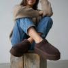 image:imageCUSHIONAIRE Huggy2 Platform Slippers for Women Cozy Genuine Suede SlipOn Ankle Boots for Indoor Outdoor Wear Womens SlippersChocolate