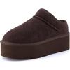image:imageCUSHIONAIRE Huggy2 Platform Slippers for Women Cozy Genuine Suede SlipOn Ankle Boots for Indoor Outdoor Wear Womens SlippersChocolate
