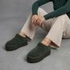 image:imageCUSHIONAIRE Huggy2 Platform Slippers for Women Cozy Genuine Suede SlipOn Ankle Boots for Indoor Outdoor Wear Womens SlippersForest Green