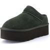 image:imageCUSHIONAIRE Huggy2 Platform Slippers for Women Cozy Genuine Suede SlipOn Ankle Boots for Indoor Outdoor Wear Womens SlippersForest Green