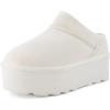 image:imageCUSHIONAIRE Huggy2 Platform Slippers for Women Cozy Genuine Suede SlipOn Ankle Boots for Indoor Outdoor Wear Womens SlippersOffwhite