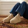 image:imageCUSHIONAIRE Huggy2 Platform Slippers for Women Cozy Genuine Suede SlipOn Ankle Boots for Indoor Outdoor Wear Womens SlippersSand